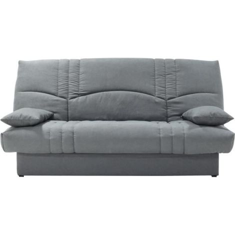 Clic clac 3 places THELMA - Tissu Soro gris moyen - Couchage 125x190 cm - L190 x P92 x H96 cm (1/4)