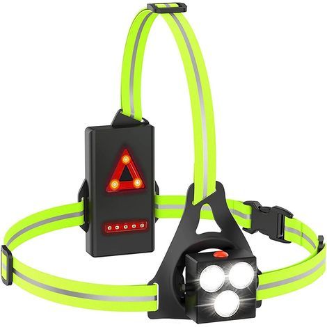 Lampe de course pectorale LED rechargeable USB étanche avec bande réfléchissante (1/5)