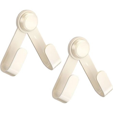 Lot de 2 supports muraux pour couvercle de casserole - Modèle ventouse autocollant - Réglable sans percer - Pratique pour cuisine et restaurant - Blanc (1/5)