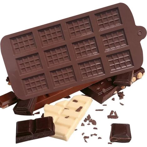 Molde de chocolate de silicona Molde de caramelo y proteínas Molde de barra de chocolate exquisito Molde de silicona para galletas de jengibre Accesorios de chocolate y gelatina (1/5)