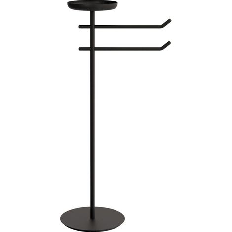 Lineabeta - Plantana mit 2 Handtuchhaltern und schwarzem Stela-Tablett