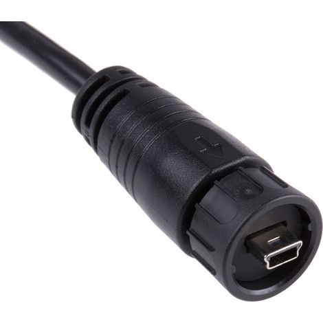 Câble USB RS PRO, USB A mâle vers Mini USB B mâle, Noir, 2m ( Prix pour 1 ) (1/2)