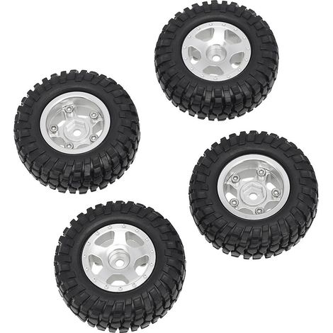 Enjoliveur de roue en métal avec pneu pour modèle réduit de camion tout-terrain 4x4 SCX24 au 1/24e (1/5)
