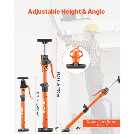 Étai de Soutien Télescopique 48-75 cm Poteau de Support Réglable Lot de 2, Tige Dégagement Rapide, en Acier, Charge 100 kg, Étai po… (1/5)