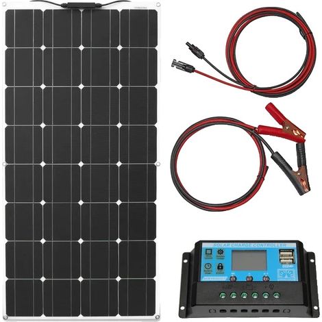 Panneau Solaire, Monocristallin, Design Flexible, kit solaire 100w (1/2)