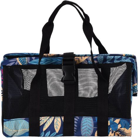 Sac de Jardin Polyvalent Portable, Tote de Rangement pour Jardinage Intérieur et Extérieur - Motif Fleurs Bleues (1/5)