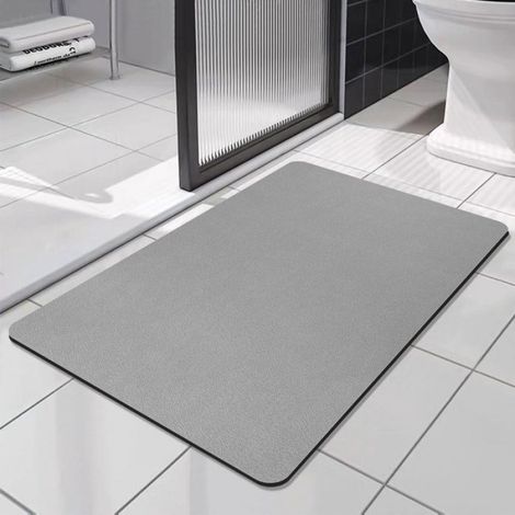 Tapis De Bain - Microfibre De Diatomite - Absorbant Et À Séchage Rapide - Pour Sol Ou Porte De Salle De Bains - 1 Pièce (1/5)