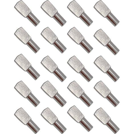 20Pcs Taquet Etagere, Support d'Étagère Étagère Broches Cheville Etagere Supports de Plaque en Métal Nickelé pour Armoire Bureau Accessoires - 5mm19mm (1/5)