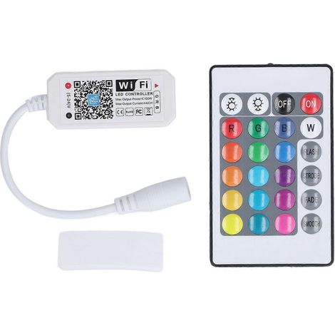 Télécommande LED 24 touches intelligente 4 broches 2,4 GHz RGB IR sans fil avec connecteur