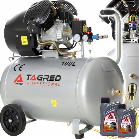 TAGRED 100L 2T Separator Kompressor Professional Strong V2 + Öl