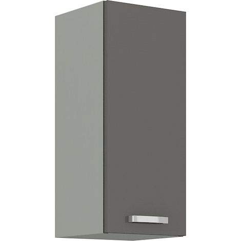 Küchen Hängeschrank 30 Hochglanz Grau Küchenzeile Küchenblock Küche Grey Bianca (1/4)