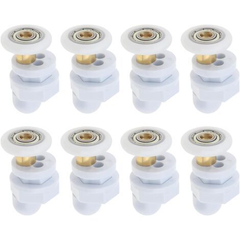 8 Stück 23mm Duschrollentürrollen Badezimmer Schiebetürrollen aus Glas Ultra-leise Ersatzräder 23mm Durchmesser für Duschkabine Dampfbad (1/5)