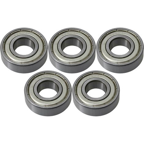 Poulies, blocs, 5 roulements à billes à gorge profonde à une rangée en métal 6202z, boîtier en fer, diamètre intérieur 15 mm (1/3)