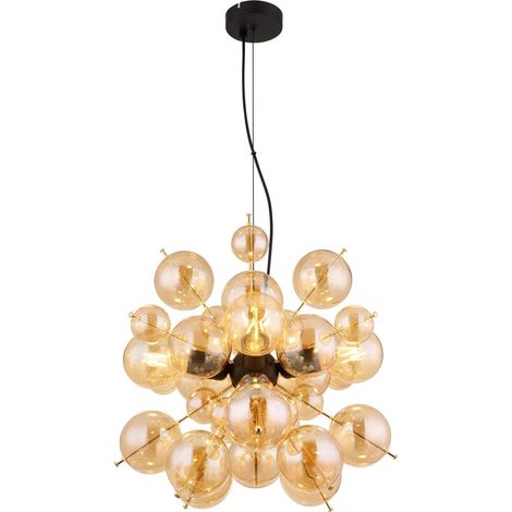 Globo - lampada a sospensione - UDO - ambra - vetro - Ø 52cm - (1/5)