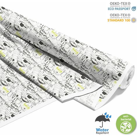 OUTDOOR DEKOSTOFFE OXFORD - Motiv Töpfe und Messer