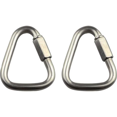 Set di 10 moschettoni triangolari in acciaio inossidabile a sgancio rapido per campeggio, escursionismo, viaggi, pesca, zaino in spalla