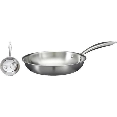 EXCELLENT sarten inoxidable 20 cm , Sartén inoxidable 20 cm, un utensilio de cocina compacto, resistente y práctico, ideal para preparaciones individuales o pequeñas cantidades.

C