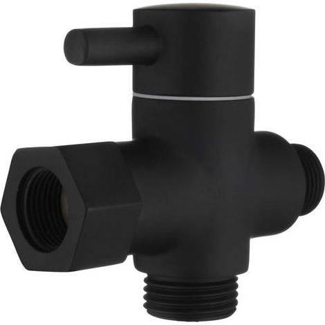 Déviateur à 3 Voies le Laiton Vanne D'arrêt 3/8”-12/17 Adaptateur pour la Ligne D'eau de Toilette,Noir (1/5)