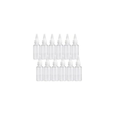 Lot de 12 flacons en plastique de 100 ml, petits flacons transparents vides avec bouchons étanches, parfaits pour la peinture, la lotion, la colle, les liquides, les voyages et les loisirs créatifs (1/5)