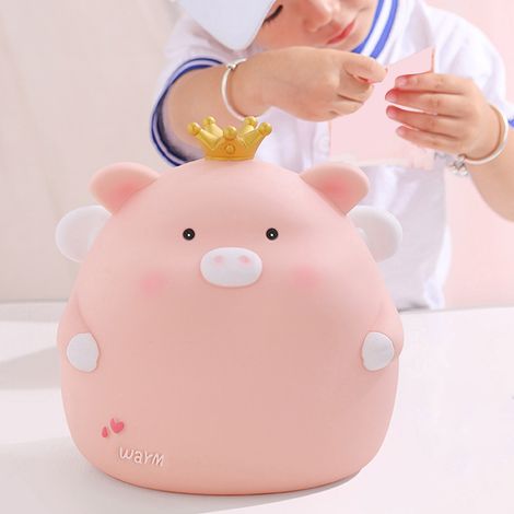 Tirelire Cochon Rose Grande Capacité avec Détails Peints à la Main pour Pièces et Décoration Maison (1/5)