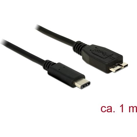 Delock cable superspeed usb 10 gbps (usb 3.1, gen 2) usb type-câ¢ macho  usb tipo micro-b macho 1 m negro
