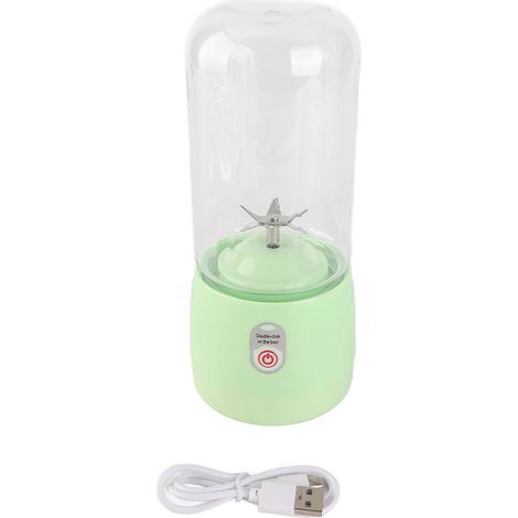 Blender portable sans fil rechargeable par USB, multifonctionnel, 1200 mAh, 410 ml, 18 000 tr/min, mini-extracteur de jus pour fruits et légumes (1/5)