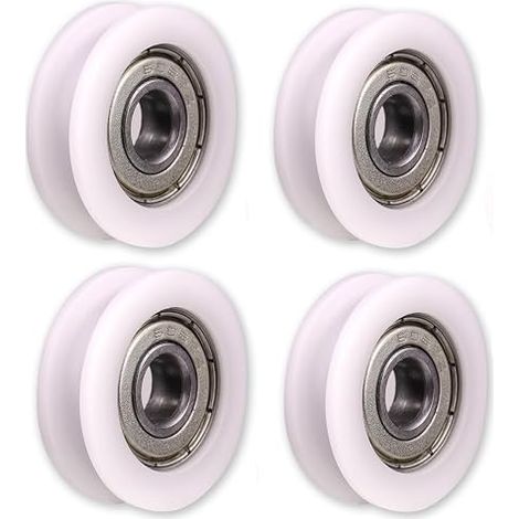 ATOPLEE Set mit 4 gerillten Nylonrollen – für Schiebetore, Eckprofile, Schubladen – Abmessungen 6 x 28,8 x 8,2 mm (±0,2 mm) / 0,24 x 1,13 x 0,32 Zoll (1/5)