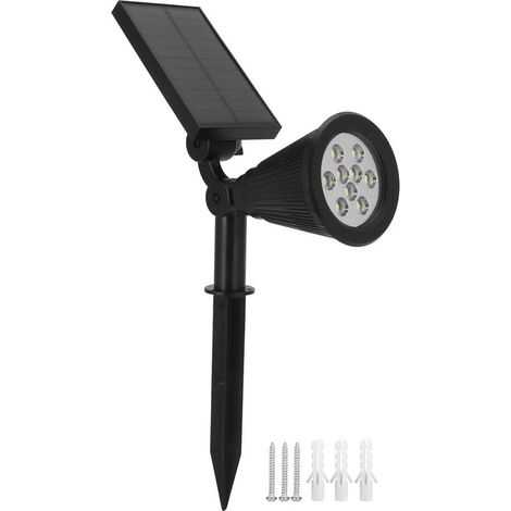 Projecteurs solaires à 9 puces LED, lumières de paysage pour jardin extérieur, cour, lumière blanche (1/5)