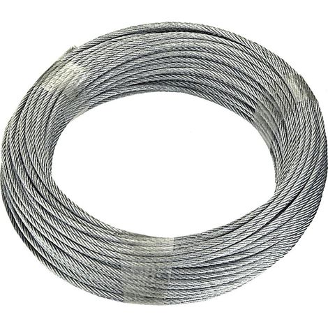Fune in acciaio zincato anima in fibra tessile Ø 4 mm. - 20 mt.