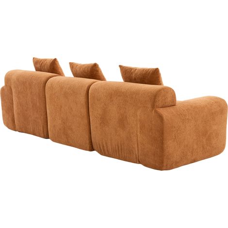 Canapé d'angle modulable 3 places en mousse mémoire, Kordorange, 268×102×78 cm (1/5)