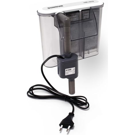 SunSun HBL-303 Filtro de acuario externo colgante 350 l/h para acuarios de hasta 40 l, medios filtrantes incluidos