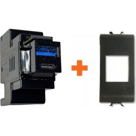 Perry presa USB A + C 3A compatibile Gewiss Chorus grigio scuro - 1MCUSB002A - GC