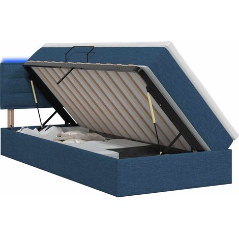 Maison Exclusive - Letto con contenitore LED e materasso Blu 100 x 200 cm Tessuto (1/5)