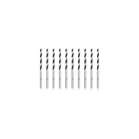 Forets à Bois Hélicoïdaux 3mm 10 Pièces Mèche pour Bois Professional Foret Brad Point pour Bois (1/4)