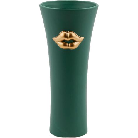Vaso decorativo natalizio "Kiss" concavo a cilindro da 30 cm tinta unita -Nero (1/2)
