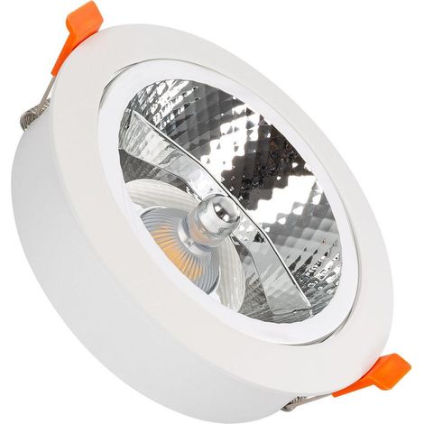 Faretto Downlight LED 15 W Circolare AR111 Foro Ø 120 mm 3000K Bianco Caldo