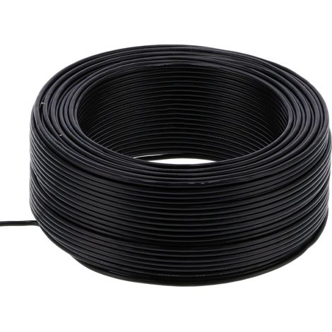 BVV-1x1 Câble Électrique Flexible 7 Brins Cuivre Rouge Isolé 100m 328.1ft AC300V Noir (1/5)