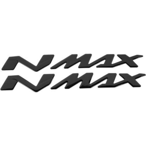 Paar 3D-Motorrademblem-Aufkleber – Aufkleber für Yamaha NMAX155 125 – Schwarz