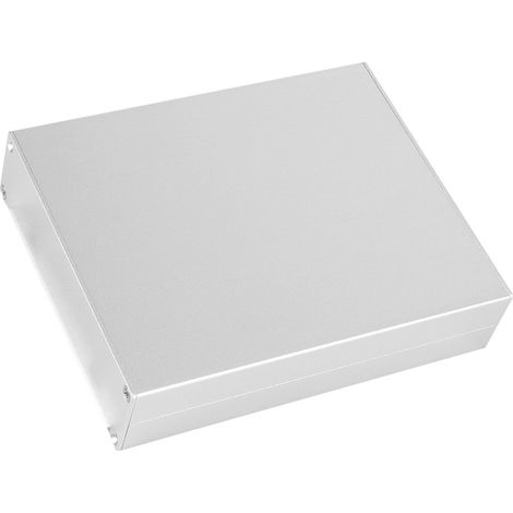 Boîtier électronique en aluminium avec dissipateur thermique et blindage, boîte de jonction électrique 33x114x140mm, argent satiné, design plat (1/5)