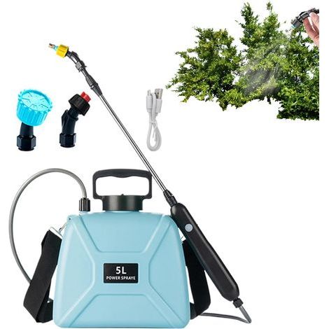 Pulvérisateur de pelouse électrique de 5 L, pulvérisateur de jardin de 60 x 85 cm avec télescopique, pulvérisateur à gazon avec sangle d'épaule, pulvérisateurs de jardin pour une utilisation (1/5)