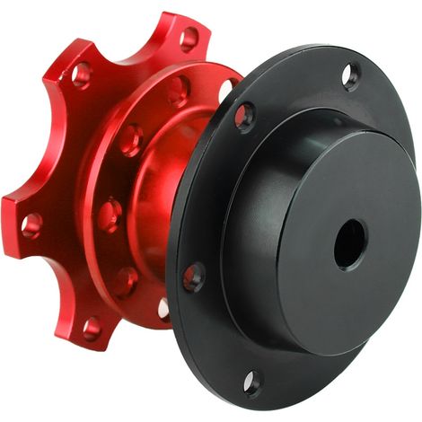 Adaptateur de volant Quick Release avec kit démontable, visserie incluse, rouge, moyeu de direction universel. (1/5)