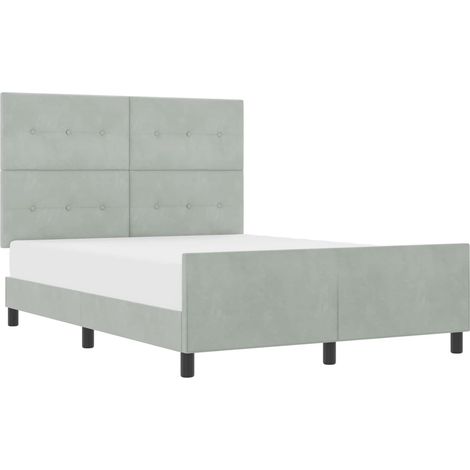 Maison Exclusive - Letto a molle con testiera Grigio chiaro 160 x 200 cm Velluto (1/5)
