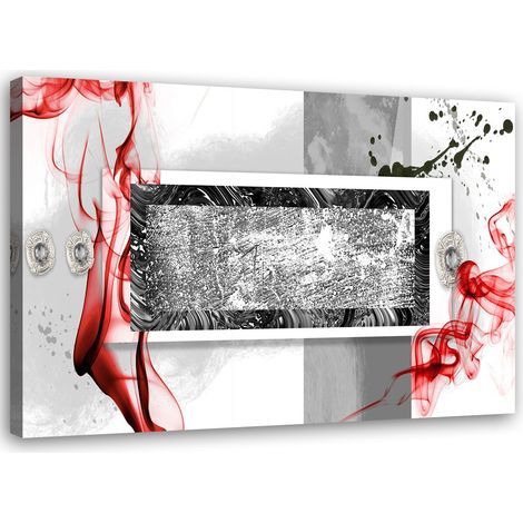 Quadro su tela, Grigio astratto rosso - 120x80 (1/5)