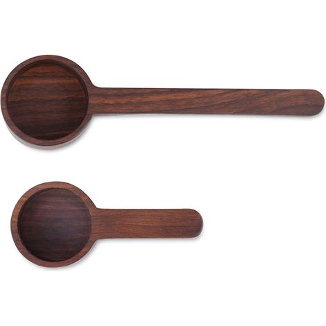 2 morceaux de cuillère à café en bois, cuillère à la dose pour une cuillère à soupe de café hachée à manches longues et poignée de fromage courte (1/5)