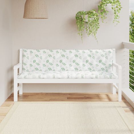 Lot de 2 Coussins de siège pour banc de jardin motif de feuilles tissu Oxford -FV49326 (1/5)