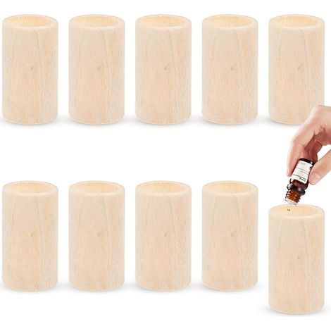 Pack of 10 Mini Wooden Diffuser for Essential Oils, Small Wooden Aroma Diffuser for Mosquito Control, Fragrance Oil Diffuser, Volatile Wood Fragrance Diffuser (1/5)