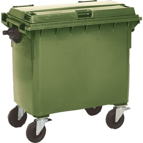 PROVOST - Poubelle roulante 4 roues vert - 660 litres - PEHD - Usage domestique et extérieur