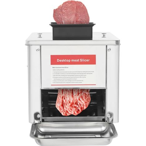 Coupe-Viande Électrique 850W, Machine à Couper la Viande en Acier Inoxydable, Trancheuse Viande 15mm avec Moteur en Cuivre 310 tr/min, Plateau, Brosse, Pour Viande Fraîche Sans Os et Légumes Mous (1/5)