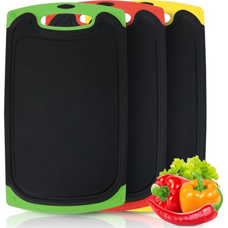 Ensemble 3 Planches à Découper Plastique Antidérapantes
