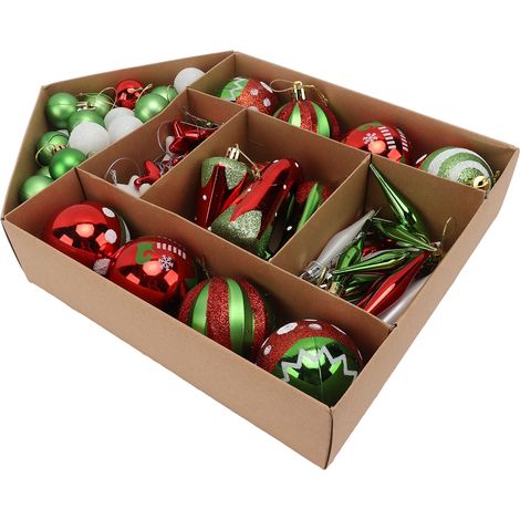 Ensemble assorti de décorations pour sapin de Noël, boules et pendentifs légers, plaqués or, pour la maison et le jardin. (1/5)